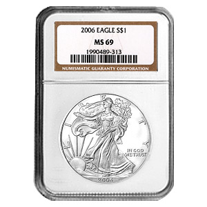 2006 1oz USA Silver Eagle MS-69 NGC